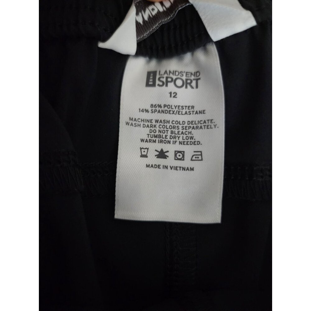 Lands' End Sport Athletic Workout Sports Running Shorts, Black Women's Size12 - Picture 6 of 10
